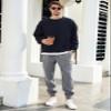 JMIERR Mens Gray Corduroy Pants Casual Harem Cargo Pants Drawstring Waist Stretch Tapered Joggers Sweatpants Pants with Pocket for Men,XL,Gray view 3