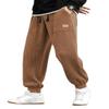 JMIERR Corduroy Pants for Men Cargo Pants Drawstring Elastic Waist Stretch Tapered Joggers Sweatpants Work Pants with Pockets,2XL,Dark Brown view 1