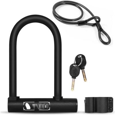ZECHAO Bike Lock,Bike U-Shaped Locks Cable Heavy Duty Cycle Security Mountain Road U-Lock Steel Cable Combination Set Bike Accessories Anti-Theft Lock