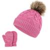Zando Baby Beanie Winter Hat with Pom Pom Knit Toddler Beanies for Girls Boys Hats Baby Girls Hats 6-12 Months Thick Baby Hat and Mitten Set Infant Warm Caps B Rose Purple 3-36 Months view 1