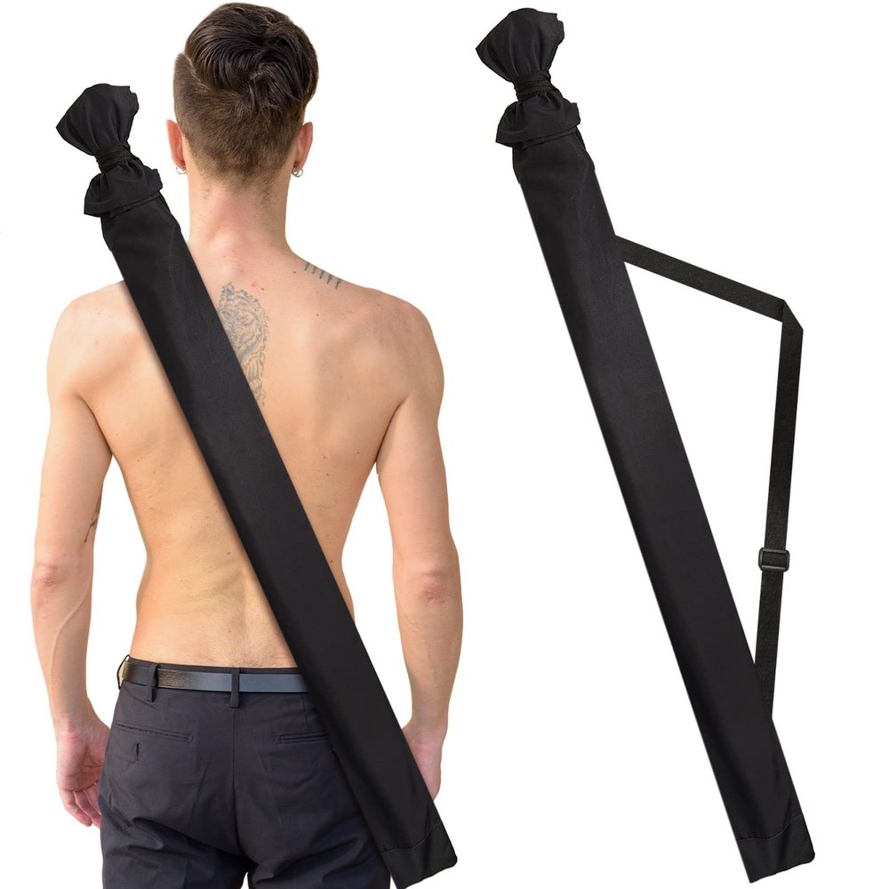 Patelai Sword Bag Katana Carrying Bag Black Ninja Sword Sheath Halloween Cosplay Carrying Case Martial Arts Back Strap Holder for Samurai Cosplay Halloween Party(Classic)