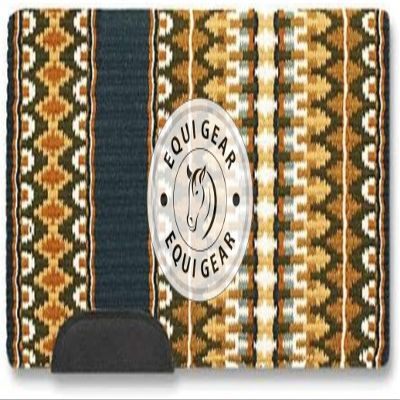 EQUIGEAR Horse Western Show Saddle pad/New Zealand Wool Western Saddle Blanket Top Wool Saddle pad Size 34" L x 36" W (Customization Available) z156