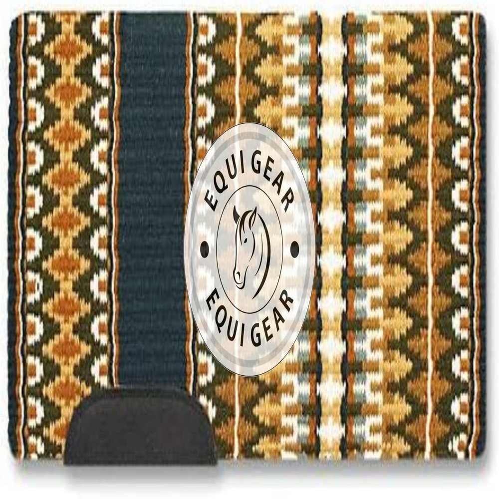 EQUIGEAR Horse Western Show Saddle pad/New Zealand Wool Western Saddle Blanket Top Wool Saddle pad Size 34" L x 36" W (Customization Available) z156