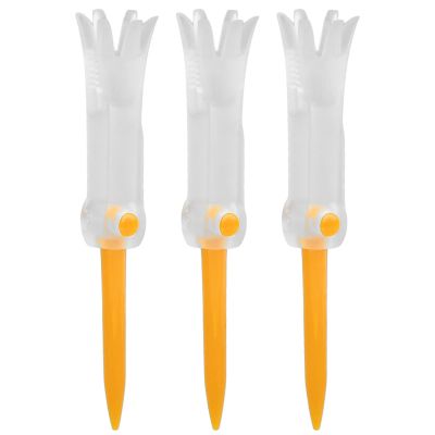 3 . 3in golfer Tees , Plastic golfer Tees Pack of 3 , Foldable Training golfer Tee , avoid Flying Rotatable Practice Accessories balls Studs for golfer Reduces Friction & Side spins Prongs Plastic Tees(orange)