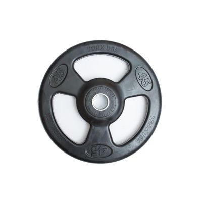 YORK 2 Iso-Grip Rubber Encased Steel Olympic Plate 45 lb. (Single Plate Only)