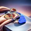 COMFOPET Heart Keychains Matching Brick Keychain for Couples Keychain Heart Building Block Keychain for Boyfriend Girlfriend-Light Blue view 3
