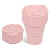 Peboms Collapsible Silicone Cup - Pink, Reusable Foldable Travel Cup for Camping, Hiking & Gym, Leak-Proof, Eco-Friendly, BPA-Free, Dishwasher Safe, Portable Water Bottle for Women view 1