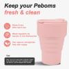 Peboms Collapsible Silicone Cup - Pink, Reusable Foldable Travel Cup for Camping, Hiking & Gym, Leak-Proof, Eco-Friendly, BPA-Free, Dishwasher Safe, Portable Water Bottle for Women view 4