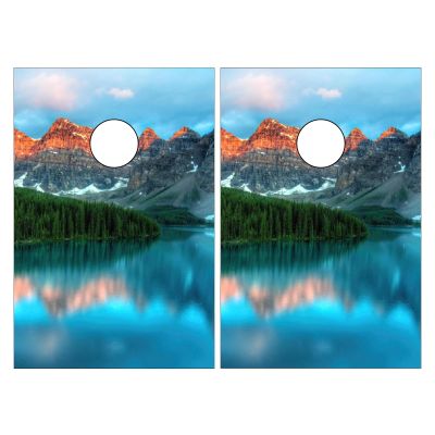 Cornhole Board Wraps Mountain Lake Rafting Side Cornhole Skins for Boards,3ft x 2ft Skin Decal Vinyl Wrap for Cornhole Game Board Bag Toss (2xpcs.)