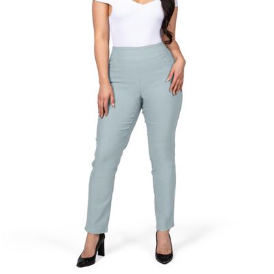 FITSIGHT Women's Yoga Dress Pants - Strechy Straight Leg Work Pants with 5 Pockets Slim Fit Office Casual Slacks (US, Numeric, 6, Regular, Regular, Sea Fog, Regular)
