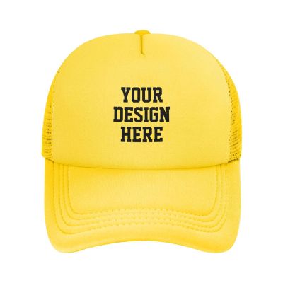 Custom Hat Customized Hats for Men Make Your Own Sun Cool Dad Hat Personalized Mens Gifts All Yellow Trucker Hat