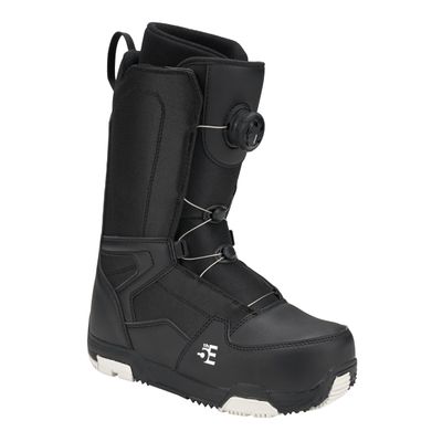 5th Element ST Lace and Dial Snowboard Boots for Men - Black Compatible with Strap Snowboard Bindings- Waterproof Liners -All Mountain Snowboarding Men Size (ATOP DIAL-Black 25, 15.0)