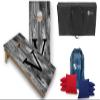 Tailgating Pros Monogrammed Grey Cornhole Boards w/Ring Lights - 4'x2' Tournament Grade Cornhole Game- Includes Ring Lights, Carrying Case, Set of 8 Cornhole Bags & Bag Tote view 1