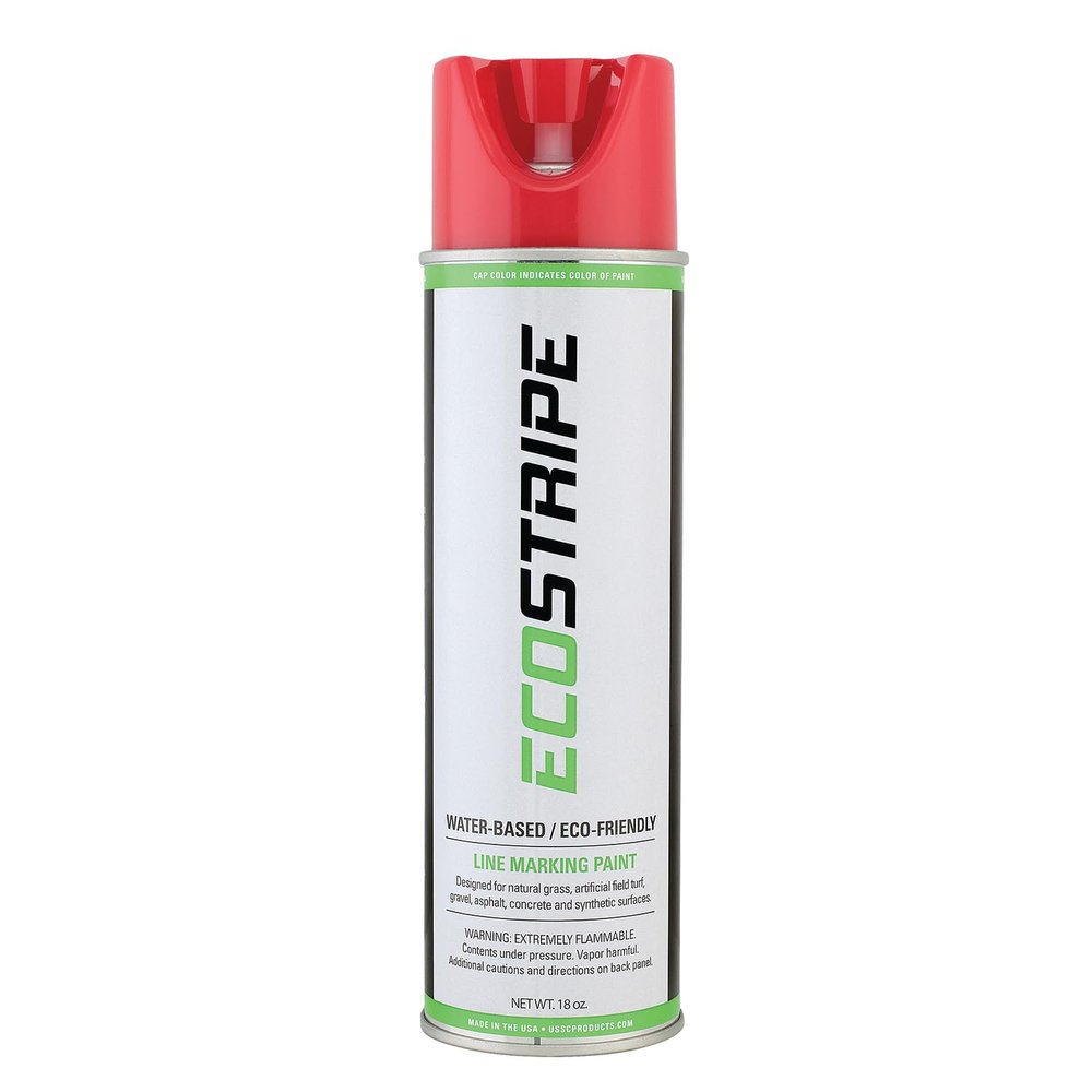 EcoStripe Water-Based Inverted (Upside Down) Athletic Field/Utility Marking Paint (18oz Cans, 12 Cans per Case) (Red)