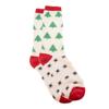 SnowStoppers Premium Holiday Alpaca Wool Socks for Kids (Youth Small, White and Red Christmas Tree) view 1