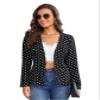 women's jacket Open Front Polka-dot Print Jacket jacket for women (Color : Black and White, Size : X-Small) view 1