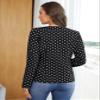 women's jacket Open Front Polka-dot Print Jacket jacket for women (Color : Black and White, Size : X-Small) view 2