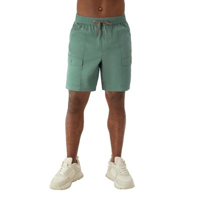 Champion Cargo, Pockets, Comfortable Men's Shorts, 8", Nurture Green C Logo, Medium