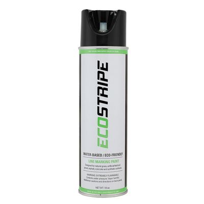 EcoStripe Water-Based Inverted (Upside Down) Athletic Field/Utility Marking Paint (18oz Cans, 12 Cans per Case) (Black)