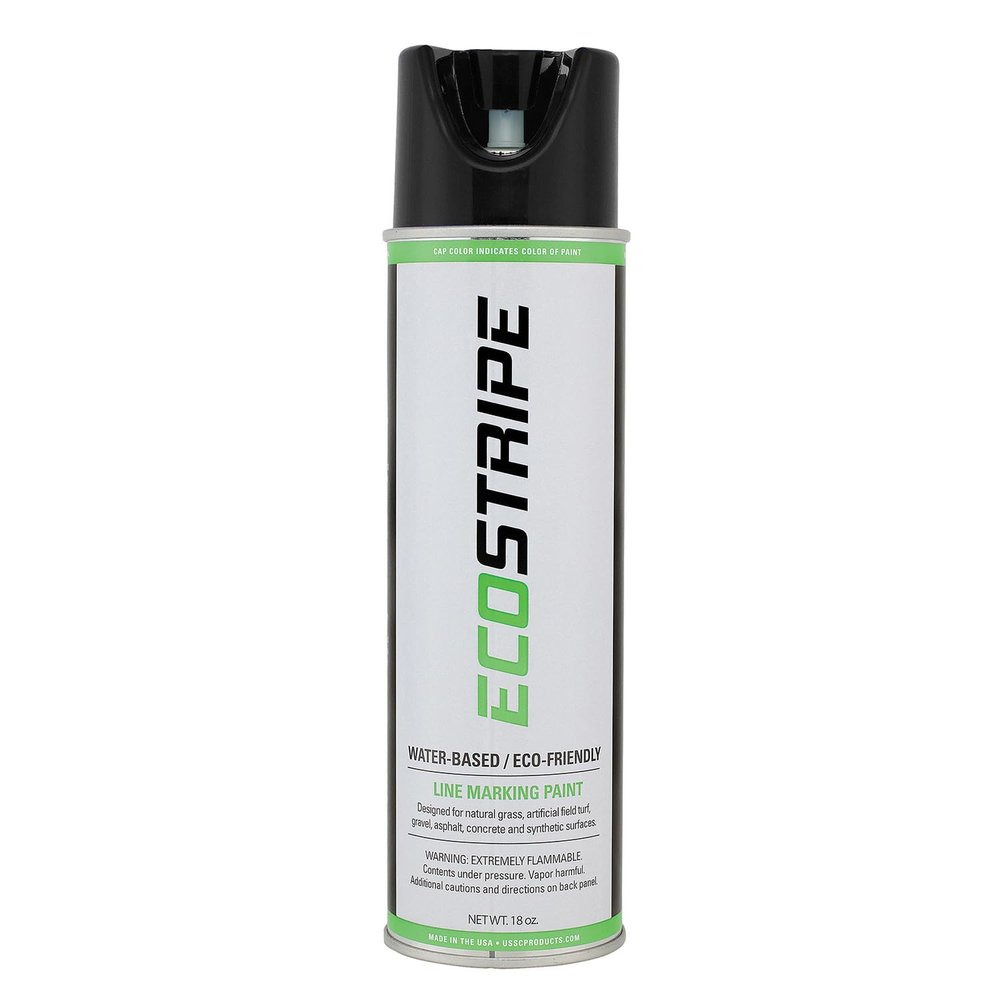 EcoStripe Water-Based Inverted (Upside Down) Athletic Field/Utility Marking Paint (18oz Cans, 12 Cans per Case) (Black)