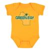 Green Bay Field Map Baby Bodysuit for Football Fans (Gold, 12M) view 1