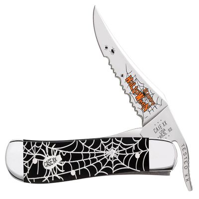 Case XX Russlock Happy Halloween Black Delrin 10623 Stainless Steel Pocket Knife
