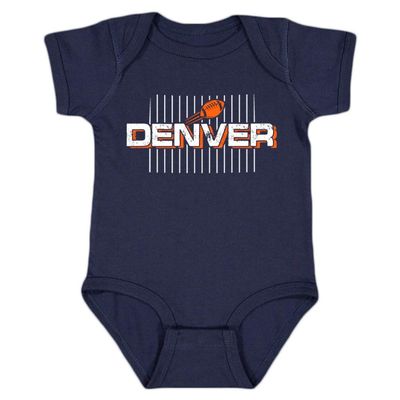 Xtreme Apparrel Denver Field Map Baby Bodysuit for Football Fans (Navy, 6M)