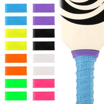 16pcs Pickleball Paddle/Racket Grip Bands, Personalized Accessories DIY Gifts Silicone Ring Name Band for Racquetball Racket Pickleball Lovers Tennis Paddle Fixing Overgrip Tape (8 Colors)