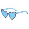 willochra Cute Rimless Rhinestone Heart Sunglasses for Women Shiny Bling Diamond Glasses Cat Eye Stylish Party Eyewear (Dark blue) view 2