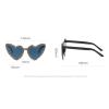 willochra Cute Rimless Rhinestone Heart Sunglasses for Women Shiny Bling Diamond Glasses Cat Eye Stylish Party Eyewear (Dark blue) view 4