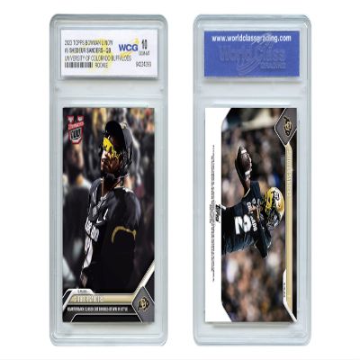 Rookie 2023 Shedeur Sanders Topps Bowman University Colorado Buffaloes QB Card #5 - Graded Gem Mint 10