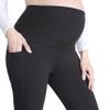 Motherhood Maternity Workout Over the Belly Pregnancy and Postpartum Leggings With Pockets, Yoga Pants womens, 26 inch black, Small view 4