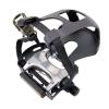 SM SunniMix Bike Pedals with Toe Clips and Straps Bicycle Pedals 14mm Spindle with 9/16" Axle for Stationary Bike Outdoor Bicycles Repair, Left view 2