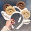 2 Pack Cute Plush Animal Ear Headbands With Horns for Costumes view 4
