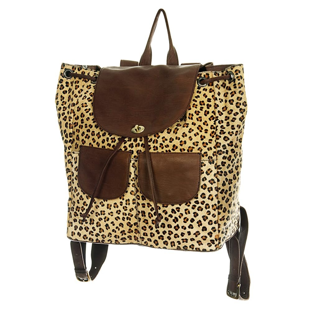 American Darling Backpack Hair-On Cowhide Genuine Vegetable Tanned Leather Drawstring Western Travel Bag 15in X 14in X 7in