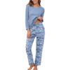 PNAEONG Women's Cotton Long-Sleeve Tops and Full-Length Pajama Set Two-Piece Pjs with Pockets Good Night,M view 1