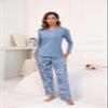 PNAEONG Women's Cotton Long-Sleeve Tops and Full-Length Pajama Set Two-Piece Pjs with Pockets Good Night,M view 2