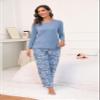 PNAEONG Women's Cotton Long-Sleeve Tops and Full-Length Pajama Set Two-Piece Pjs with Pockets Good Night,M view 3