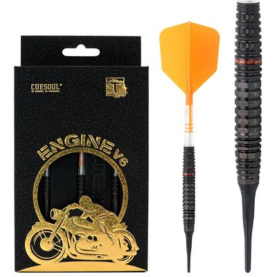 CUESOUL Engine V6 20g Soft Tip 90% Tungsten Dart Set with Oil Paint Finished and Unifying ROST T19 Carbon Flight