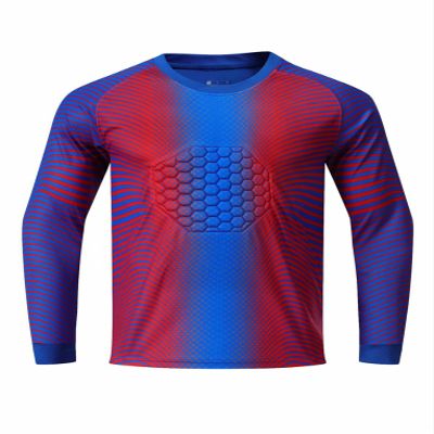 Hansber Kids Youth Goalie Shirts Padded Long Sleeve Soccer Goalkeeper Jersey Football Uniform Red 11-12 Years