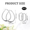 2 Pairs S925 Sterling Silver Earrings, 2 Designs Large Oval and Small Hoop Earrings Minimalist Jewelry for Women Girls (Silver) view 2