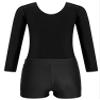 winying Leotards for Girls Gymnastics Outfits Long Sleeve Bodysuit Matching Booty Shorts Ballet Dance Activewear Hot Pink 12 Years view 4