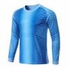 Hansber Kids Youth Goalie Shirts Padded Long Sleeve Soccer Goalkeeper Jersey Football Uniform Stripedblue 9-10 Years view 2
