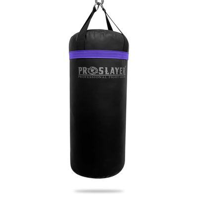 Proslayer 80lb Boxing MMA Heavy Punching Bag UNFILLED Black/Purple - Made in USA