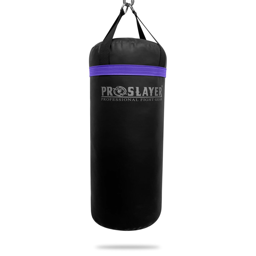 Proslayer 80lb Boxing MMA Heavy Punching Bag UNFILLED Black/Purple - Made in USA