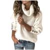 Womens 2023 Fall Turtleneck Oversized Pullover Sweaters Long Sleeves High Neck Ribbed Knit Sweater Slim Fit Basic Casual Tee Tops Solid Color Cable Knit Jumper Tops Fall Winter Warm Blouse view 1