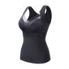 FLIPNEX 2 in 1 Built-in Bra Thermal Underwear,Lined Warm Base Tank Top for Women,High Stretch Thermal with Built-in Bra (Black, 2XL)