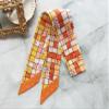 Skinny Scarf | Bag Handle Wrap Charm | Hair Tie Ribbon | Headband | Neck Scarf | Head Scarf  Check | Horse Saddle Print (H13) view 2
