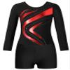 winying Leotards for Girls Gymnastics Outfits Long Sleeve Bodysuit Matching Booty Shorts Ballet Dance Activewear Red 14 Years view 3