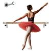 Athletic Bar Ballet Barre 4 FT Long 2.0 Diameter Traditional Ballet Bar Wall Mounted with 5 Adjustable Height Stretch Bar Dance Bar, Ballet Brackets Included for Home/Studio Ballet Equipment White view 1